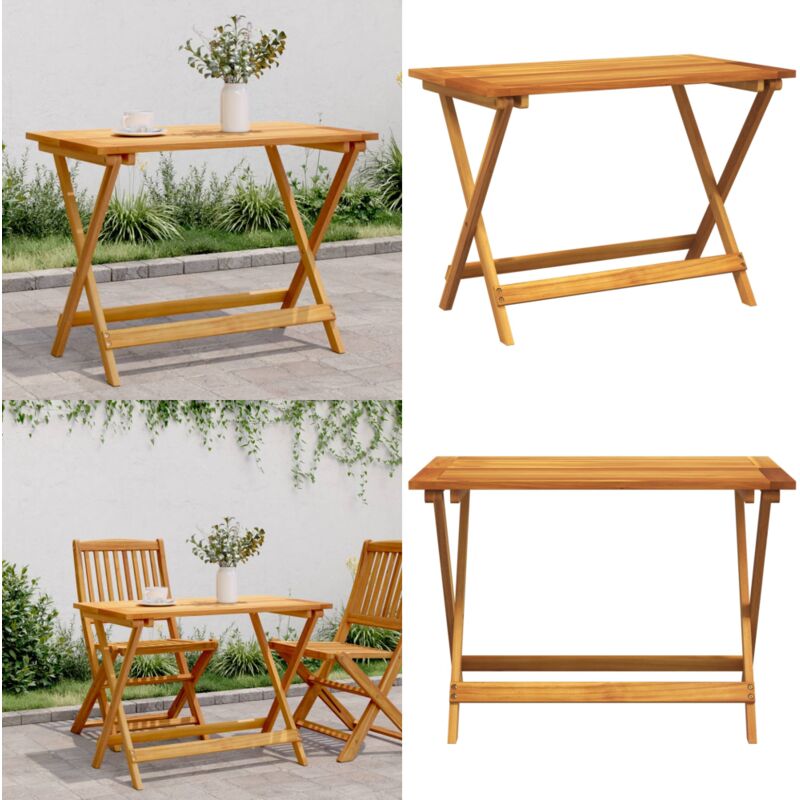 Table pliable de jardin 90x52,5x65 cm bois d'acacia solide - Table De Jardin - Table Pliable - Acacia Massif - Mobilier De Jardin - Décoration