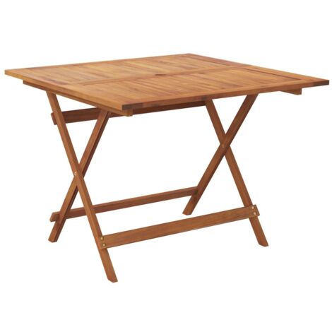 Table pliable de jardin 90x90x75 bois d'acacia solide