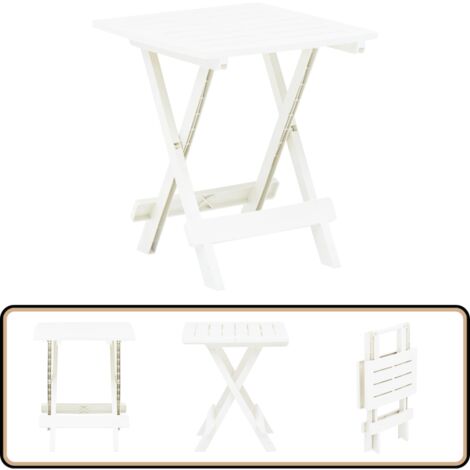 Table pliable de jardin blanc 45x43x50 cm plastique - Table De Jardin Pliante - Table De Jardin Blanche - Mobilier De Jardin - Table Bistrot - Table Extérieure