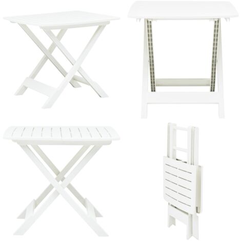 Table pliable de jardin Blanc 79x72x70 cm Plastique - Table De Jardin - Table Pliante - Table Bistrot - Mobilier De Jardin - Décoration Extérieure - Home & Living