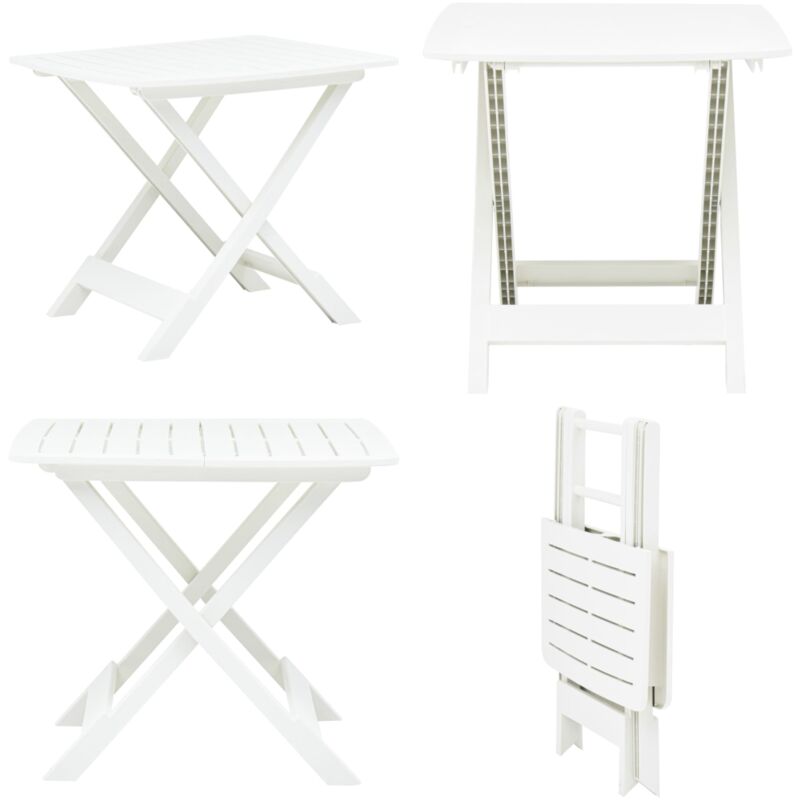 Table pliable de jardin Blanc 79x72x70 cm Plastique - Table De Jardin - Table Pliante - Table Bistrot - Mobilier De Jardin - Décoration Extérieure