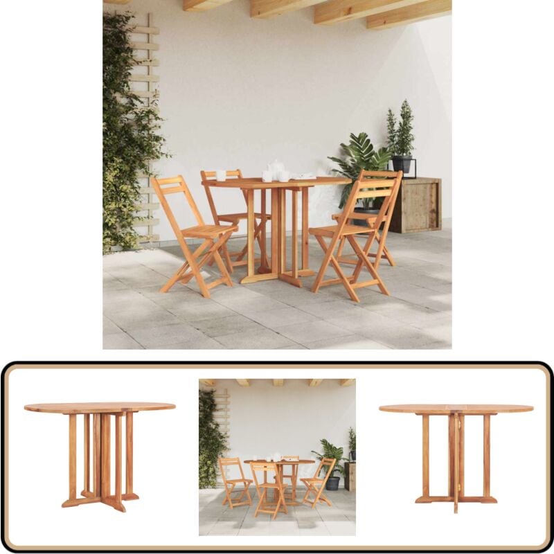 Table pliable de jardin papillon 120x70x75 cm Bois teck solide - Table De Jardin - Table Pliante - Table En Teck - Mobilier De Jardin - Table
