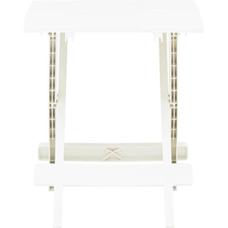 Table pliable de jardin  Table d'extérieur blanc 45x43x50 cm plastique
