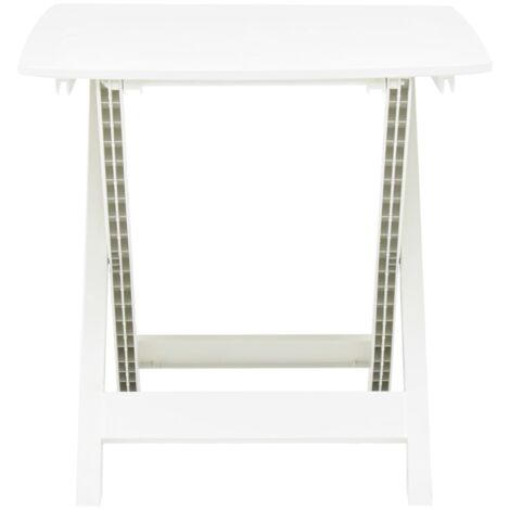 Table pliable de jardin  Table d'extérieur Blanc 79x72x70 cm Plastique