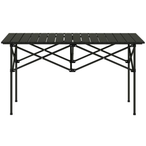 Table pliable de jardin, Table pliable e enroulable, leve, idéal pour jardin, balcon e camping. 95 x 55 cm, noir., gain de place, meuble extérieur, design moderne