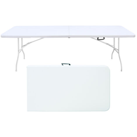 Table pliable de jardin, Table pliable portable e resistente, avec capacité de charge de 135 kg (blanc)., gain de place, meuble extérieur, design moderne
