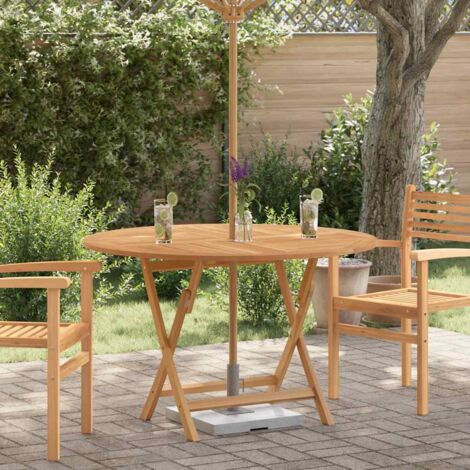 Table pliable de jardin,Table de Camping stable,Table à manger  Ø 120x75 cm bois massif de teck -68362