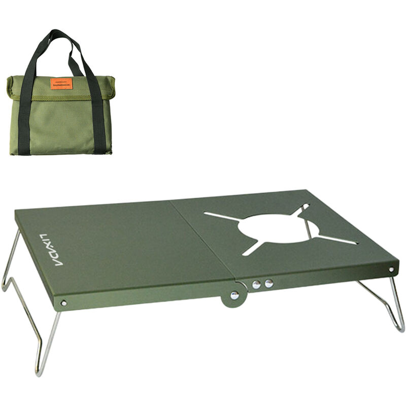 Table Pliable Exterieure En Alliage D'Aluminium, Table De Camping Portable, Adaptee A La Plage De Pique-Nique Exterieure Et Interieure, Verte