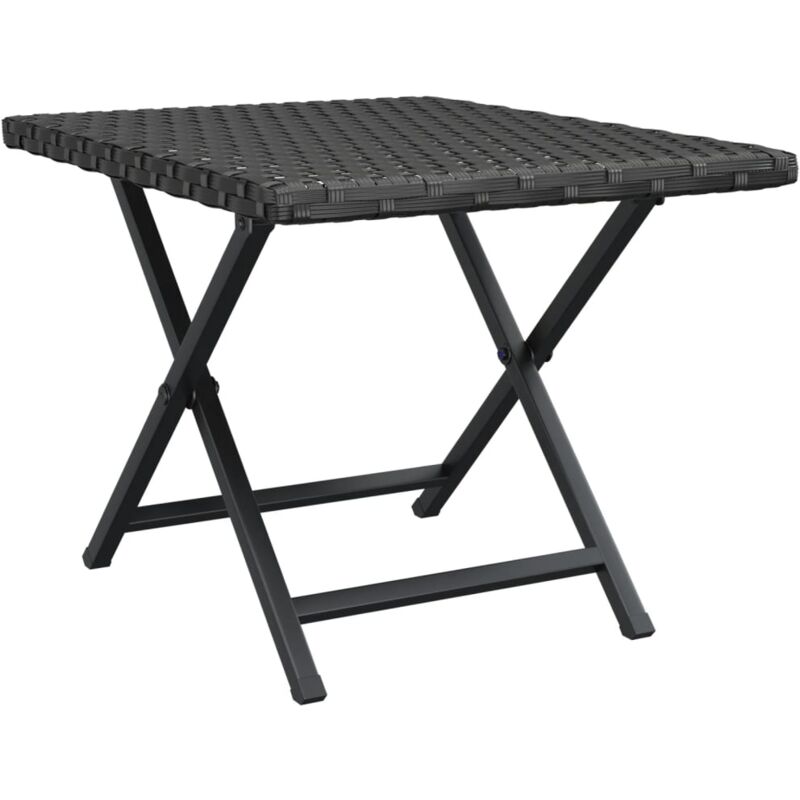 Vidaxl - Table pliable noir 45x35x32 cm résine tressée