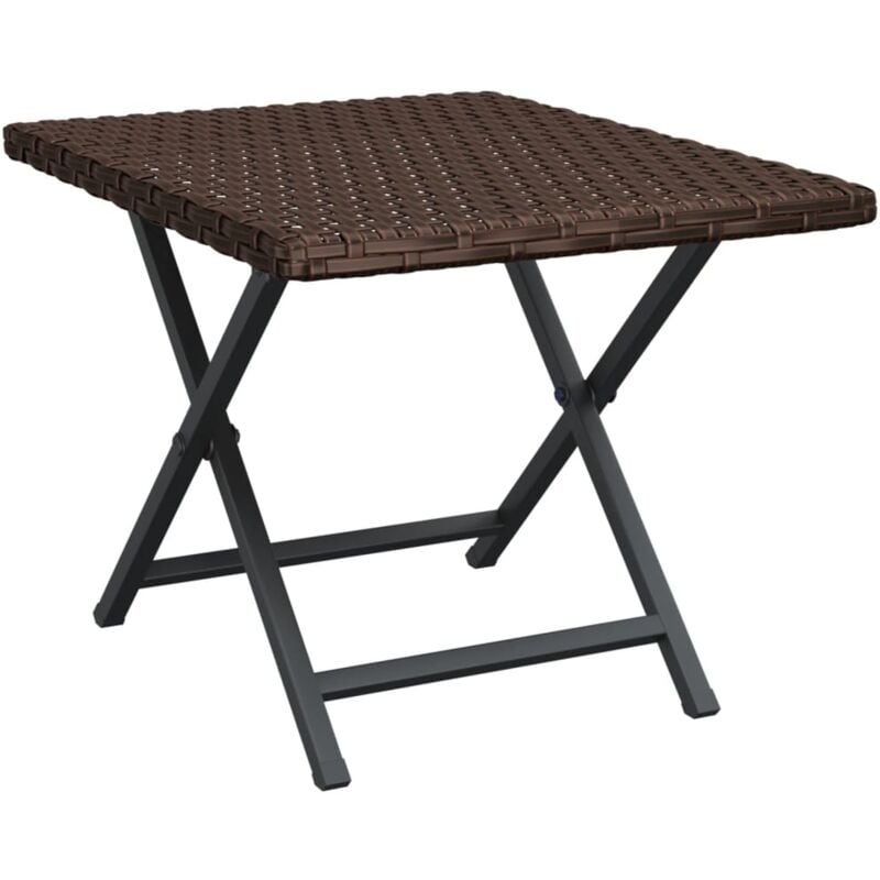 Vidaxl - Table pliable marron 45x35x32 cm résine tressée