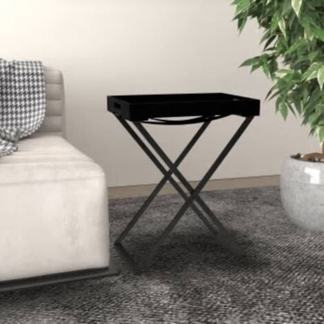 Table d'Appoint Pliable Ulm 75cm Naturel & Noir