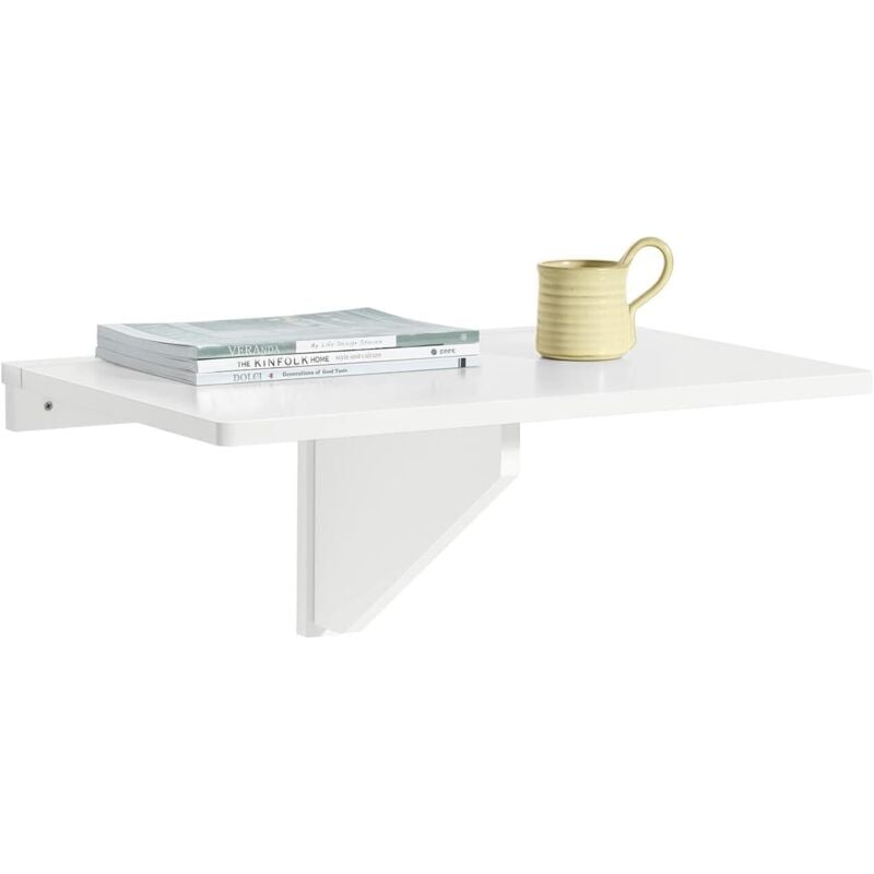 Table murale rabattable en bois, table de cuisine, table enfant, L60×P40cm -Blanc FWT03-W Sobuy