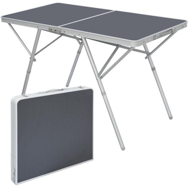 Amanka - Table Pliante 120x60x70cm meuble de camping pique-nique portable en aluminium