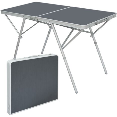 Table Pliante 120x60x70cm meuble de camping pique-nique portable en aluminium
