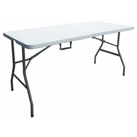 Table pliante - 150 cm - 6 personnes - Revetement en poudre en tubes dacier