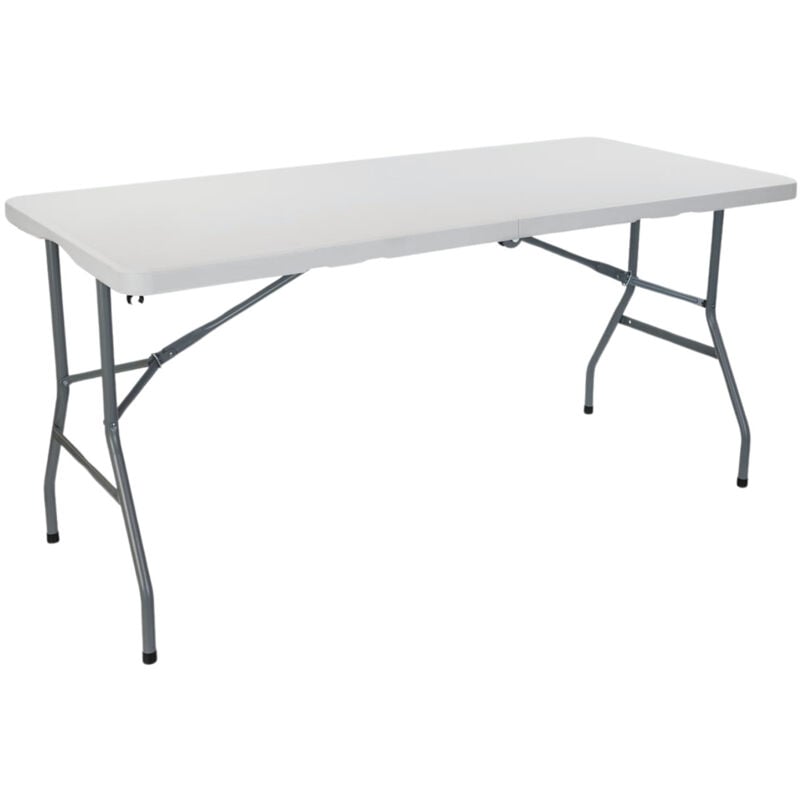 Thinia Home - Table Pliante 150cm Rectangulaire Traiteur Blanc Traiteur