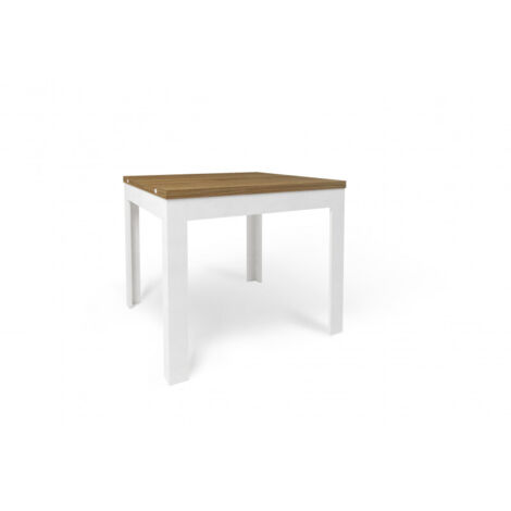 Table pliante 90L x 90P x H75 – Finition noyer Stelvio et blanc mat – Sarmog