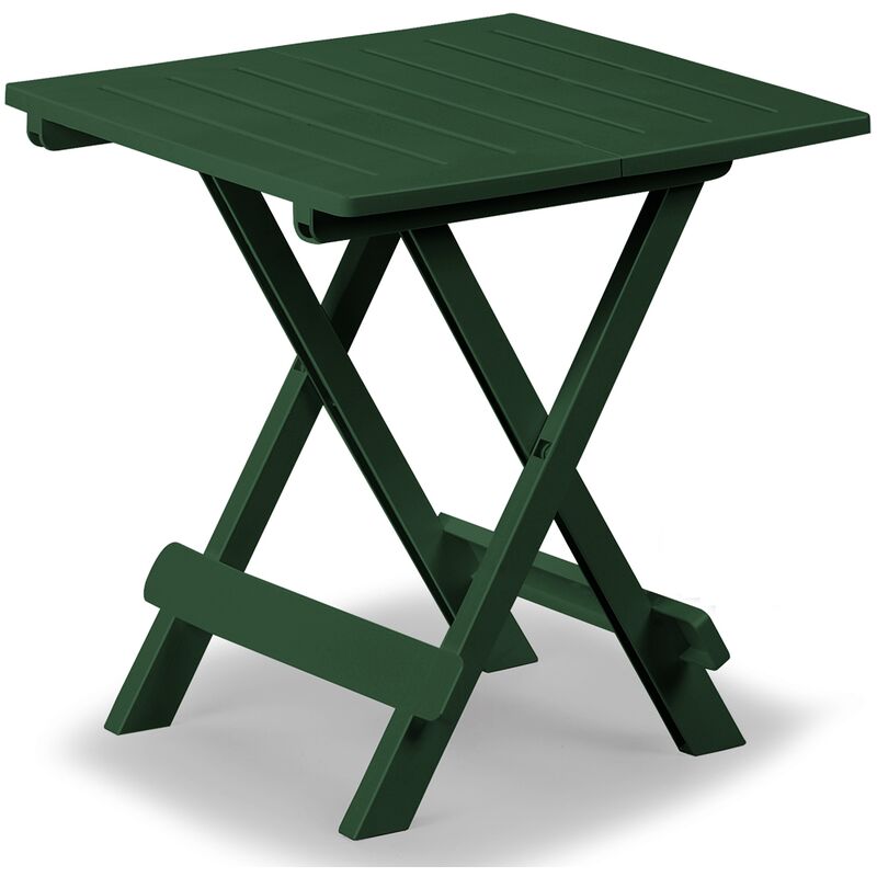 Table en plastique jardin terrasse balcon Adige – 45 cm x 43 cm x 50 cm - Vert ou Blanc Vert