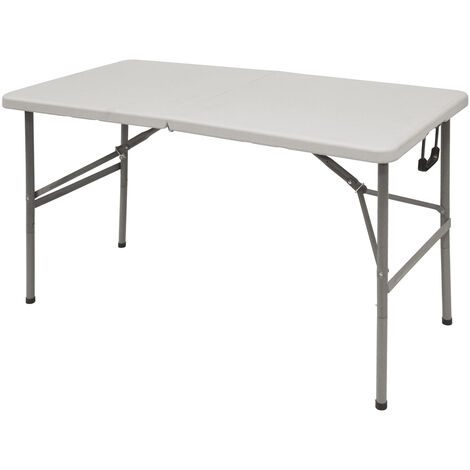 Table pliante avec mallette 122x61xh74 cm camping blanc