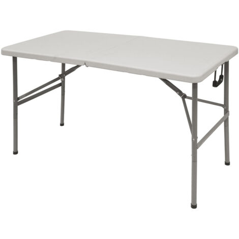 Table pliante avec mallette 122x61xh74 cm camping blanc