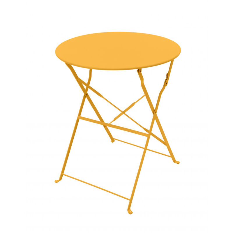 Table Bistrot Pliante Merida ø60cm En Acier Jaune Solaire