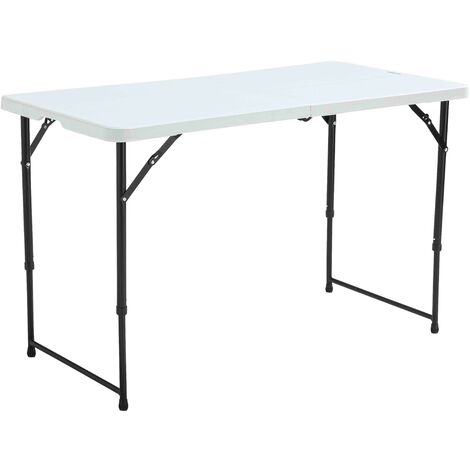 Table Pliante Rectangulaire Rekkem 180x75 Cm - 8 Places, Acier Et Plateau PEHD, Charge 150 Kg, Transport Facile