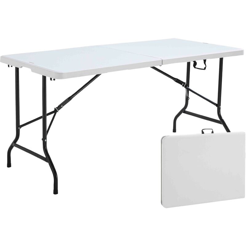 Table Pliante Blanche 152 x 70 x 74 cm, Blanc