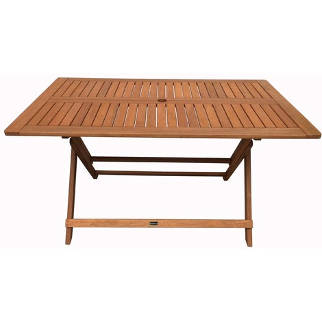 Table pliante bois exotique Hong Kong - Maple - 135 x 80 cm - Marron clair