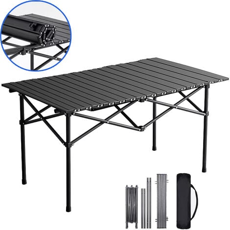 Table Pliante d'Appoint Rectangulaire Noire - Table de Camping 6