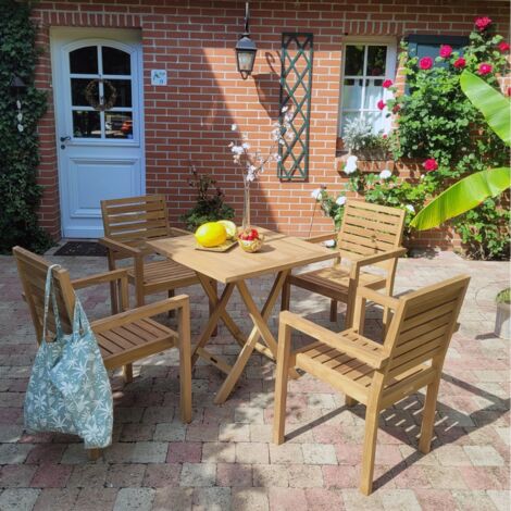 Table pliante carrée en teck massif Gap 75 cm