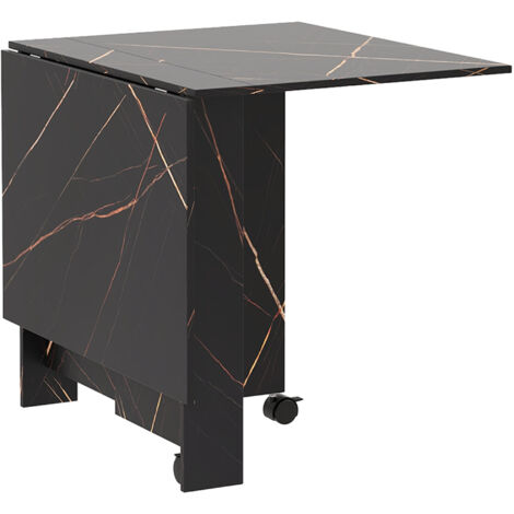 Table pliante cuisine 6 personnes MILANO effet noir marbré