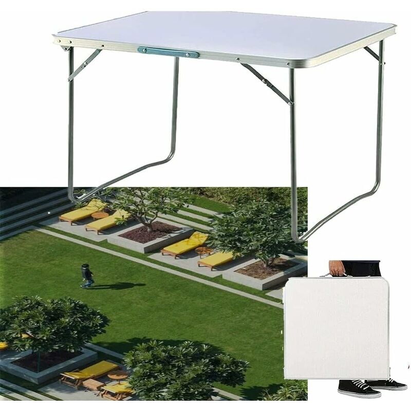 Dayplus - Table pliante de 2,6 pieds, table de salle à manger de camping, trestle Heavy Duty