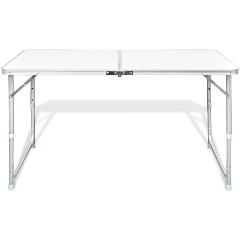 Vidaxl - Table pliable de camping Hauteur réglable Aluminium 120x60 cm Blanc