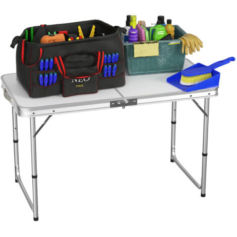 Table pliante de camping en aluminium, idéale pour la plage, le jardin, les pique-niques, les barbecues, les voyages et les terrasses