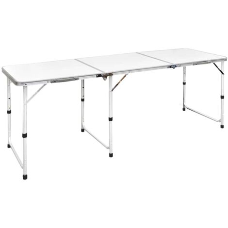 Table pliante de camping Table de Jardin - en aluminium avec hauteur ajustable BV554793 - BonneVie