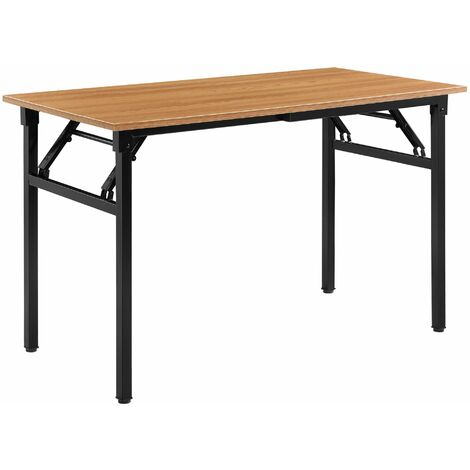 Table pliante de cuisine à manger hauteur réglable pour 4 personnes 120 cm marron et noir - Marron