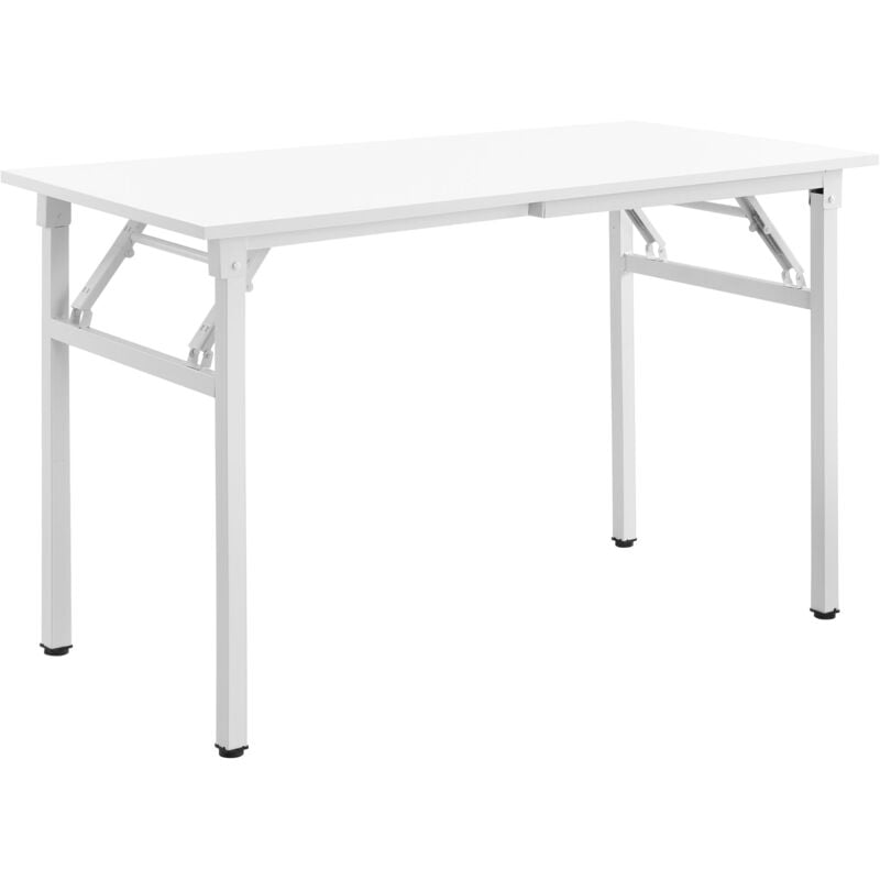 Helloshop26 - Table pliante de cuisine à manger hauteur réglable pour 4 personnes 120 cm blanc