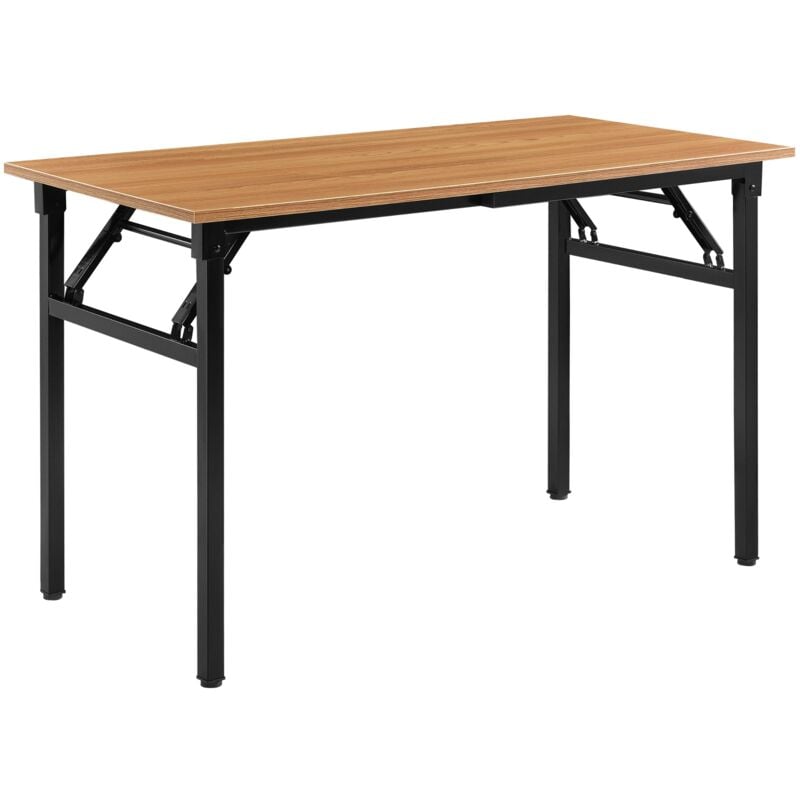 Helloshop26 - Table pliante de cuisine à manger hauteur réglable pour 4 personnes 120 cm marron et noir