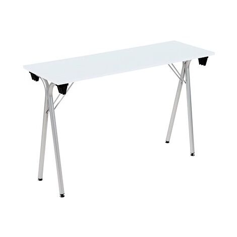 Table pliante de formation L 120 x P 40 blanc - Piètement aluminium - Maxiburo