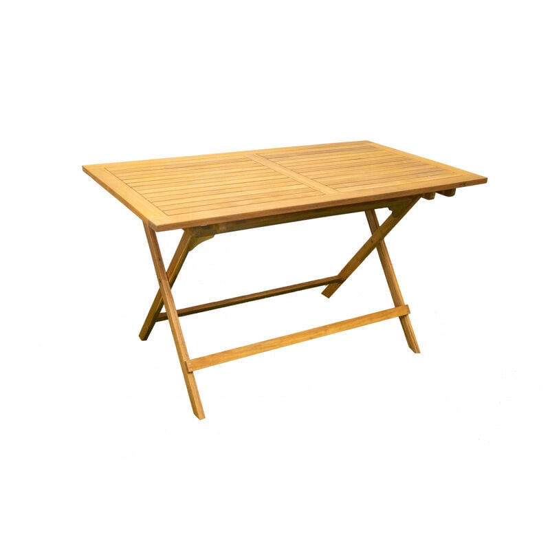 essenciel green - table de jardin rectangulaire pliante bali 130x70cm bois acacia 4 personnes- meuble de jardin - bois