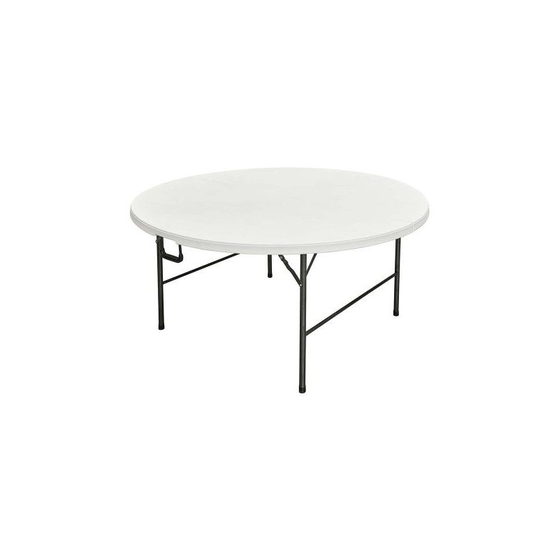 Interouge - Table pliante de réception plateau rond pliable dia. 160cm Blanc