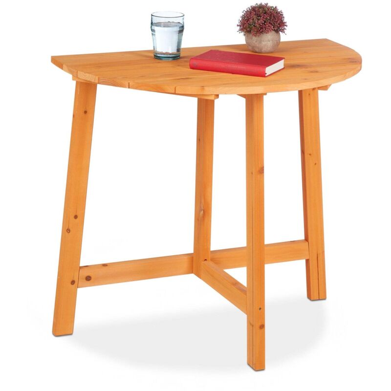 Northix - Table pliante demi ronde en bois