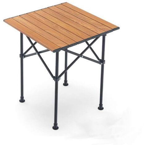 Table pliante d\'extérieur, équipement de pique-nique/barbecue portable en acier, table pliante avec dossier pour véhicule