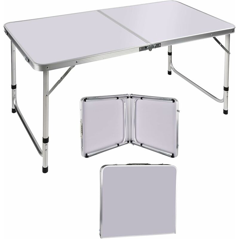 Table pliante en aluminium 120cm Party Garden barbecue table de camping réglable