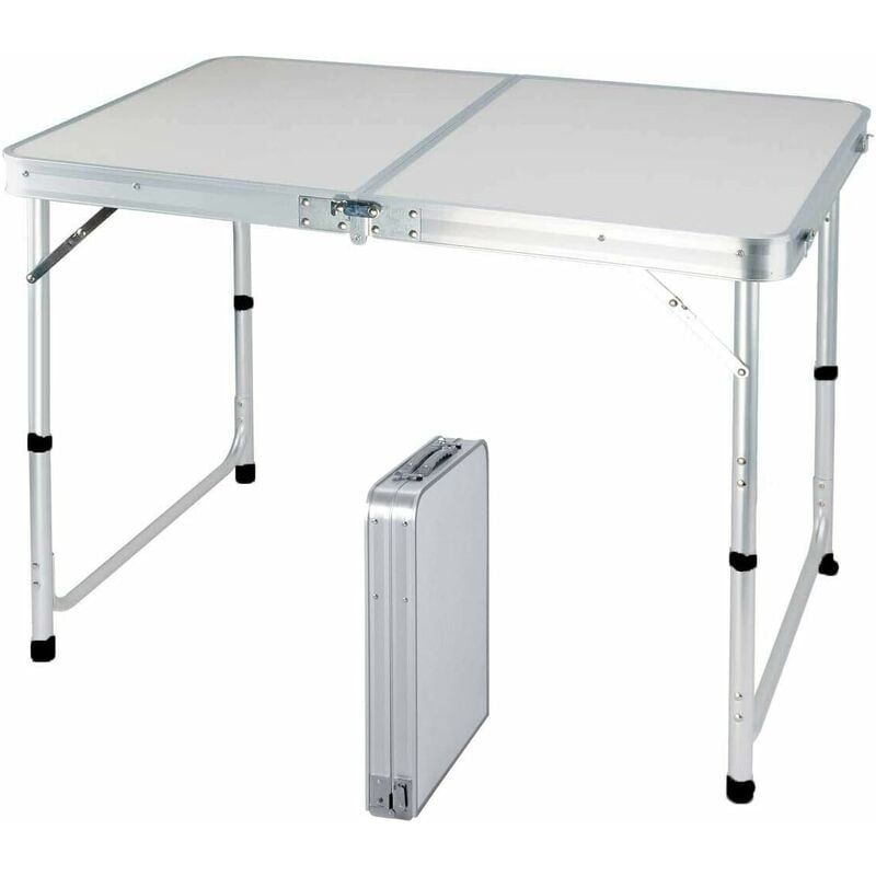 Table pliante en aluminium 4ft Party Garden barbecue table de camping 120x60x70 / 62 / 55cm