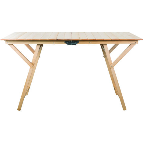 TABLE PLIANTE EN BOIS NATUREL CM.70X140XH72