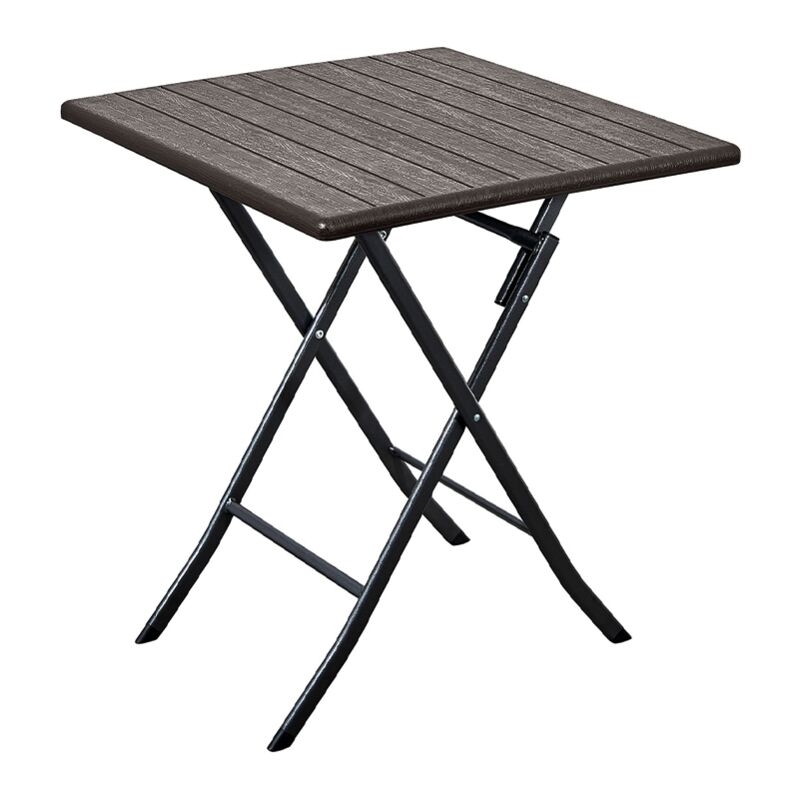 Webmarketpoint - Table pliante en métal effet bois 62X62X73 cm