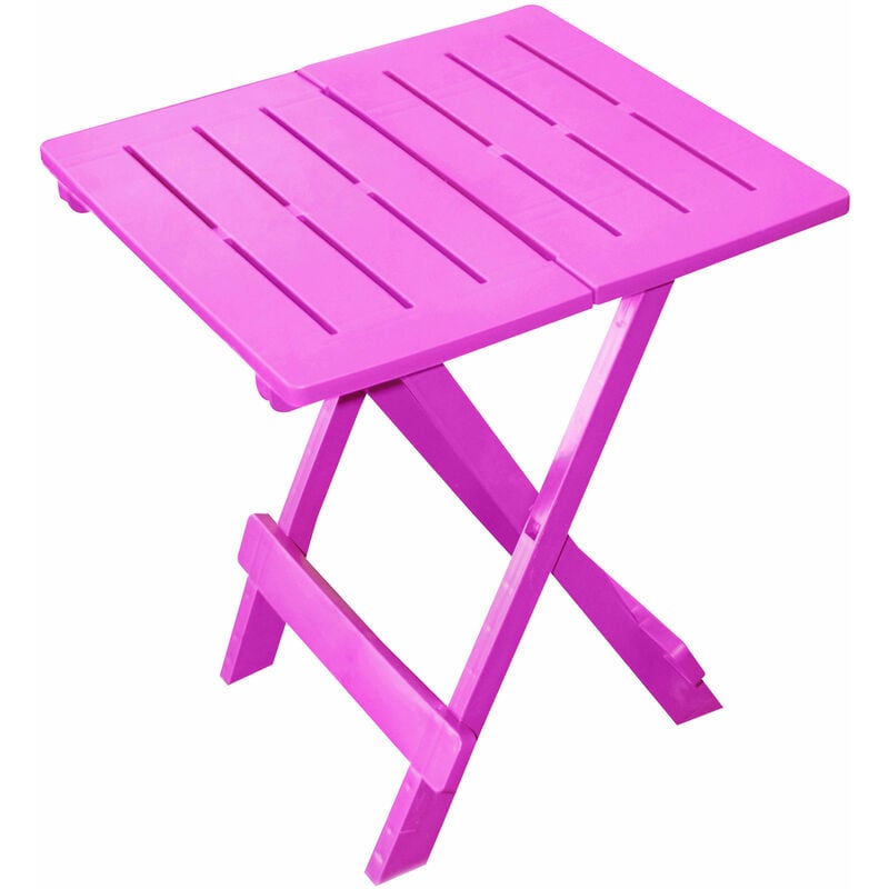 Spetebo - Table pliante en plastique adige - Couleur : rose / fuchsia