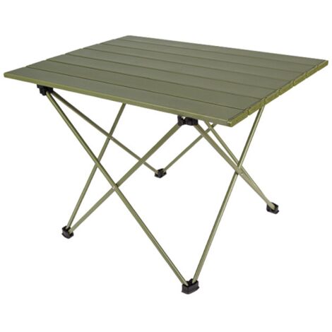 Table pliante extérieure Alliage d'aluminium Vert armée