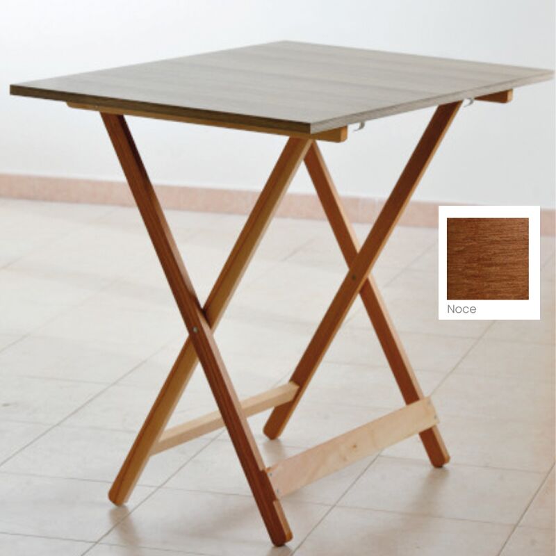 Bighouse It - Table pliante Formica noyer 60x90 cm